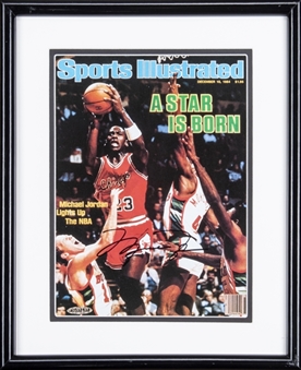 Michael Jordan Signed 1984 Sports Illustrated Cover Photo In 12x15 Framed Display (UDA)